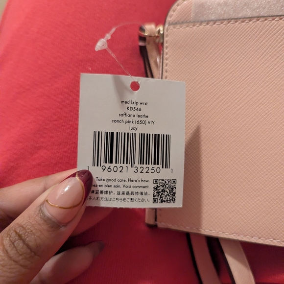 Kate Spade Lucy Medium L-Zip Wristlet In tutu pink - Picture 3 of 6